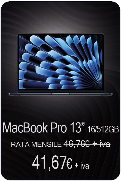 macbook air 13" 16/512 con rata mensile da 41,67€